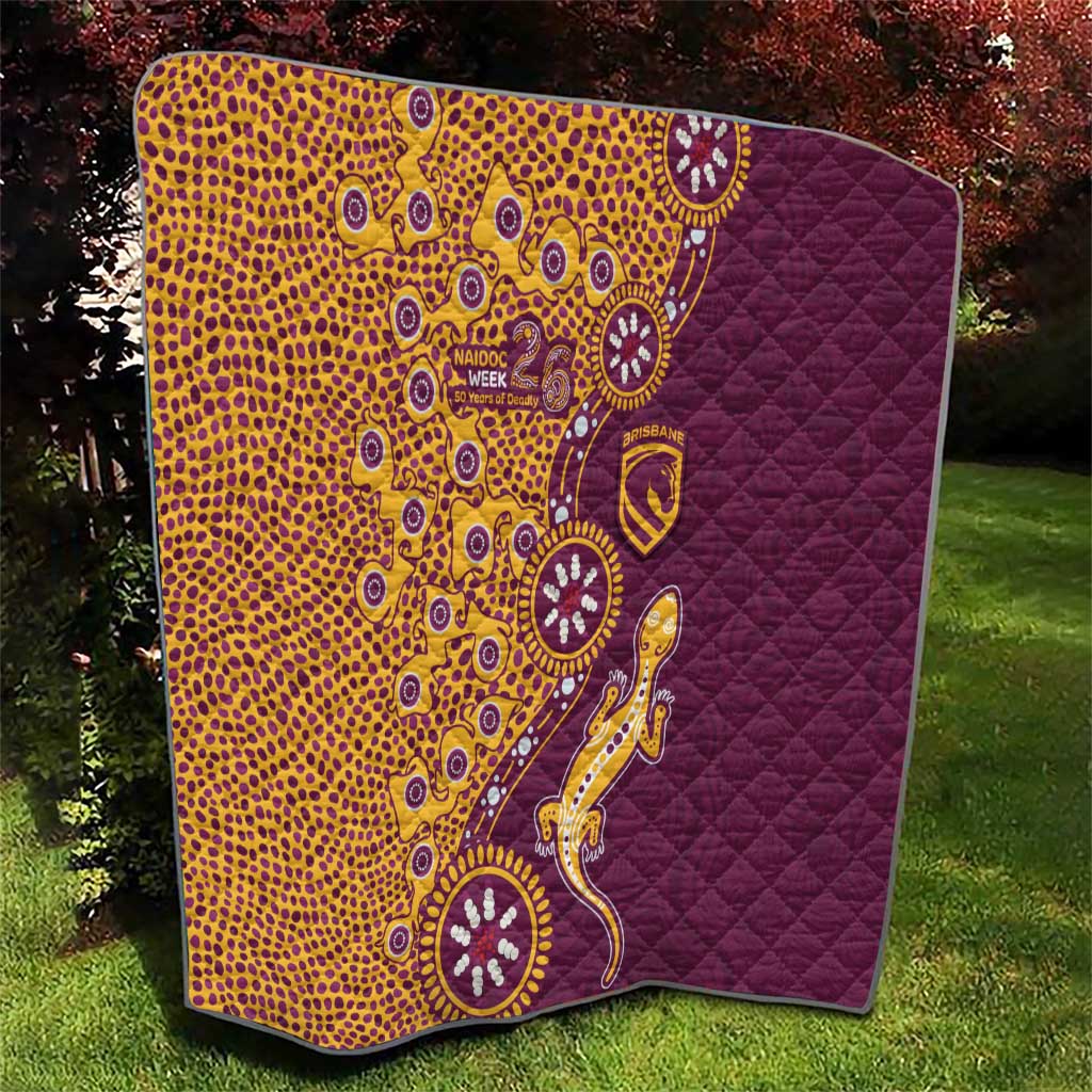 Brisbane Broncos NAIDOC Week 2026 Quilt Aboriginal Lizard Dot Painting - 50 Years of Deadly