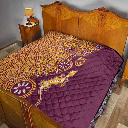 Brisbane Broncos NAIDOC Week 2026 Quilt Aboriginal Lizard Dot Painting - 50 Years of Deadly
