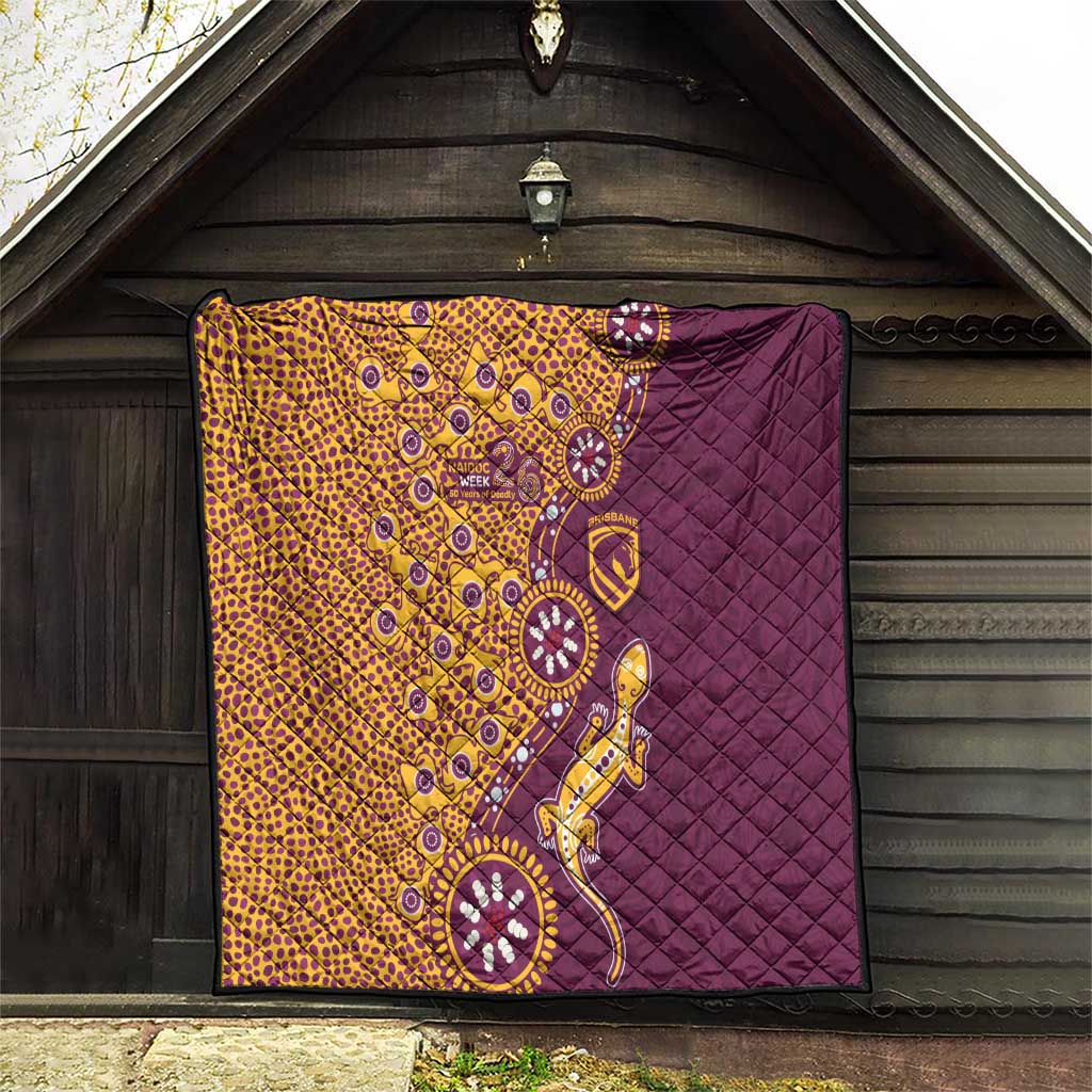 Brisbane Broncos NAIDOC Week 2026 Quilt Aboriginal Lizard Dot Painting - 50 Years of Deadly