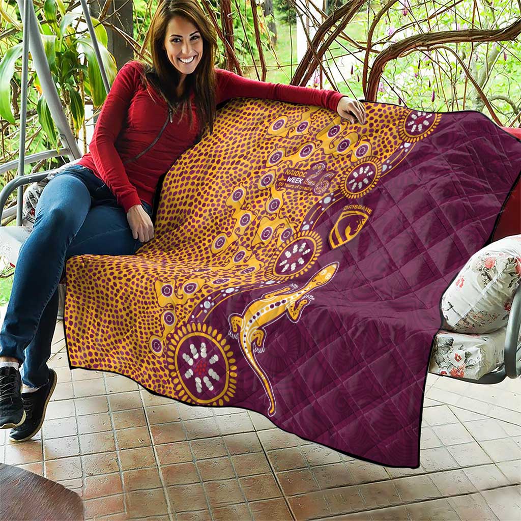 Brisbane Broncos NAIDOC Week 2026 Quilt Aboriginal Lizard Dot Painting - 50 Years of Deadly