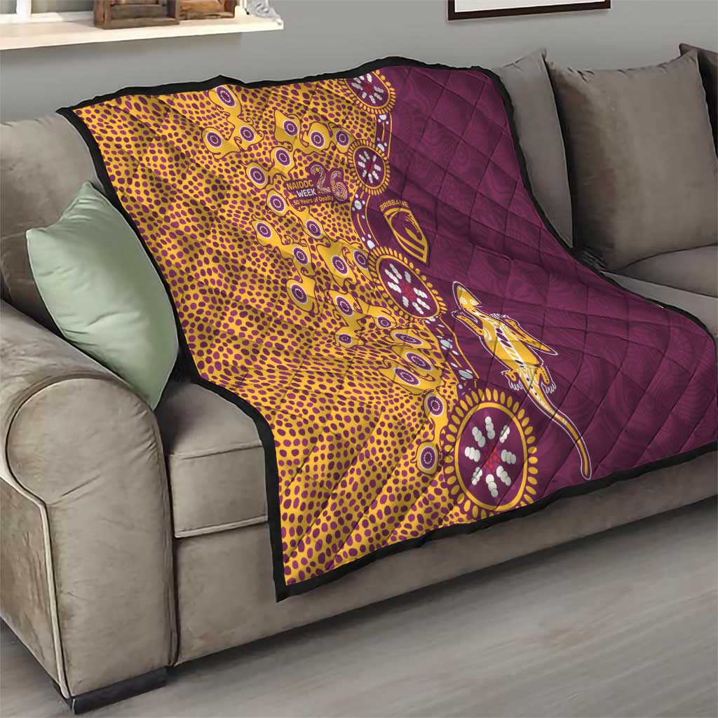 Brisbane Broncos NAIDOC Week 2026 Quilt Aboriginal Lizard Dot Painting - 50 Years of Deadly
