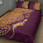 Brisbane Broncos NAIDOC Week 2026 Quilt Bed Set Aboriginal Lizard Dot Painting - 50 Years of Deadly