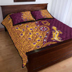 Brisbane Broncos NAIDOC Week 2026 Quilt Bed Set Aboriginal Lizard Dot Painting - 50 Years of Deadly