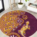 Brisbane Broncos NAIDOC Week 2026 Round Carpet Aboriginal Lizard Dot Painting - 50 Years of Deadly