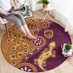 Brisbane Broncos NAIDOC Week 2026 Round Carpet Aboriginal Lizard Dot Painting - 50 Years of Deadly
