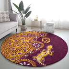 Brisbane Broncos NAIDOC Week 2026 Round Carpet Aboriginal Lizard Dot Painting - 50 Years of Deadly
