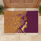 Brisbane Broncos NAIDOC Week 2026 Rubber Doormat Aboriginal Lizard Dot Painting - 50 Years of Deadly