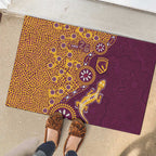 Brisbane Broncos NAIDOC Week 2026 Rubber Doormat Aboriginal Lizard Dot Painting - 50 Years of Deadly