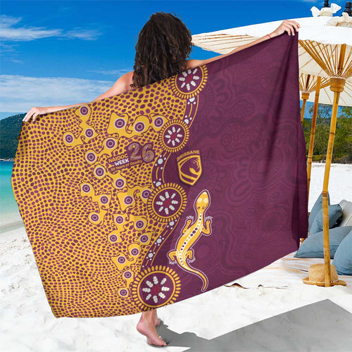 Brisbane Broncos NAIDOC Week 2026 Sarong Aboriginal Lizard Dot Painting - 50 Years of Deadly