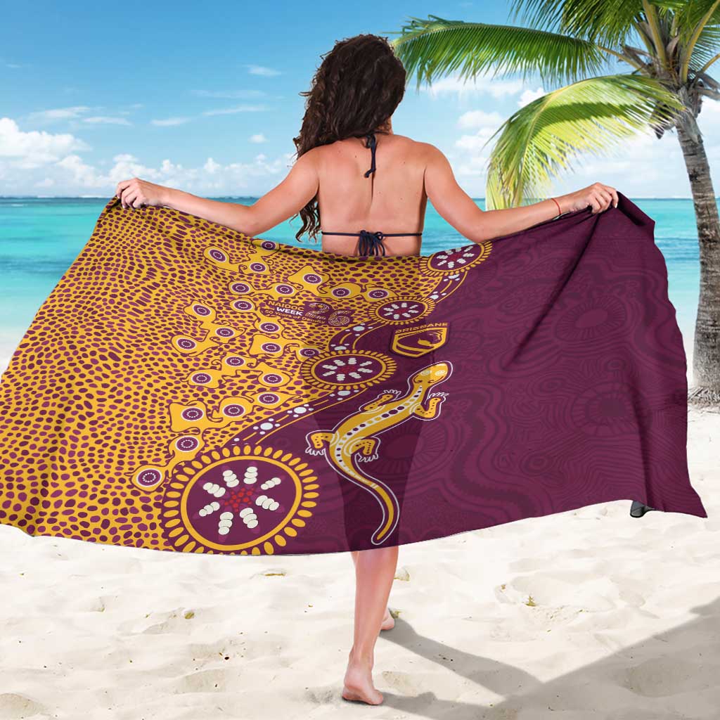Brisbane Broncos NAIDOC Week 2026 Sarong Aboriginal Lizard Dot Painting - 50 Years of Deadly
