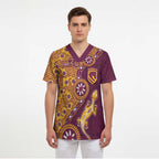 Brisbane Broncos NAIDOC Week 2026 Scrub Top Aboriginal Lizard Dot Painting - 50 Years of Deadly