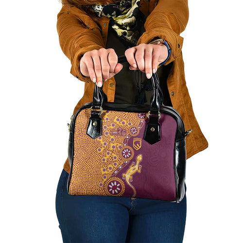 Brisbane Broncos NAIDOC Week 2026 Shoulder Handbag Aboriginal Lizard Dot Painting - 50 Years of Deadly