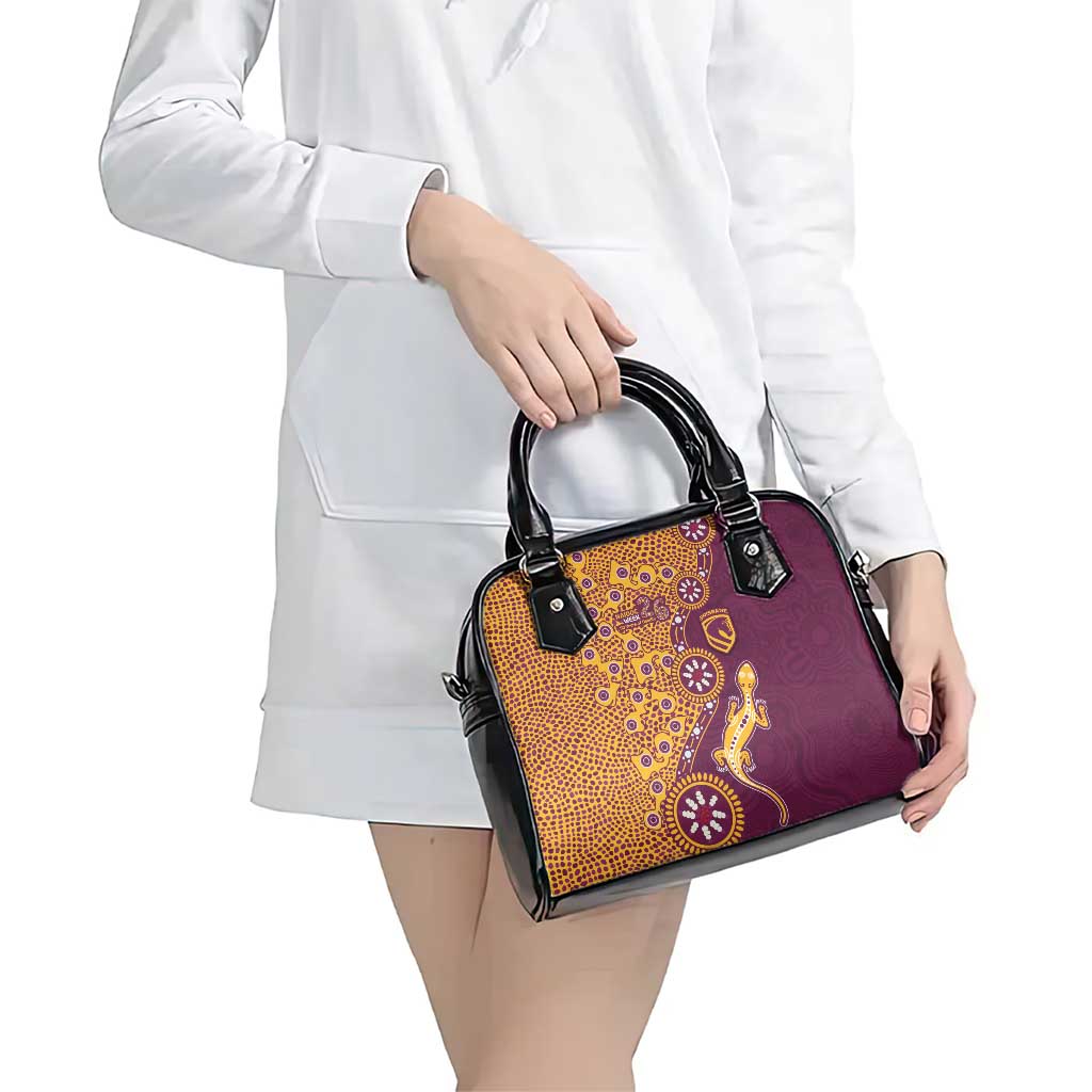 Brisbane Broncos NAIDOC Week 2026 Shoulder Handbag Aboriginal Lizard Dot Painting - 50 Years of Deadly