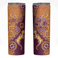 Brisbane Broncos NAIDOC Week 2026 Skinny Tumbler Aboriginal Lizard Dot Painting - 50 Years of Deadly