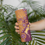 Brisbane Broncos NAIDOC Week 2026 Skinny Tumbler Aboriginal Lizard Dot Painting - 50 Years of Deadly