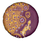 Brisbane Broncos NAIDOC Week 2026 Spare Tire Cover Aboriginal Lizard Dot Painting - 50 Years of Deadly