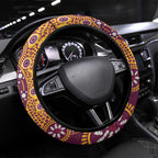 Brisbane Broncos NAIDOC Week 2026 Steering Wheel Cover Aboriginal Lizard Dot Painting - 50 Years of Deadly