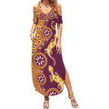 Brisbane Broncos NAIDOC Week 2026 Summer Maxi Dress Aboriginal Lizard Dot Painting - 50 Years of Deadly