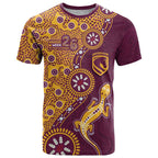 Brisbane Broncos NAIDOC Week 2026 T Shirt Aboriginal Lizard Dot Painting - 50 Years of Deadly