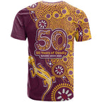 Brisbane Broncos NAIDOC Week 2026 T Shirt Aboriginal Lizard Dot Painting - 50 Years of Deadly