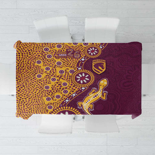 Brisbane Broncos NAIDOC Week 2026 Tablecloth Aboriginal Lizard Dot Painting - 50 Years of Deadly
