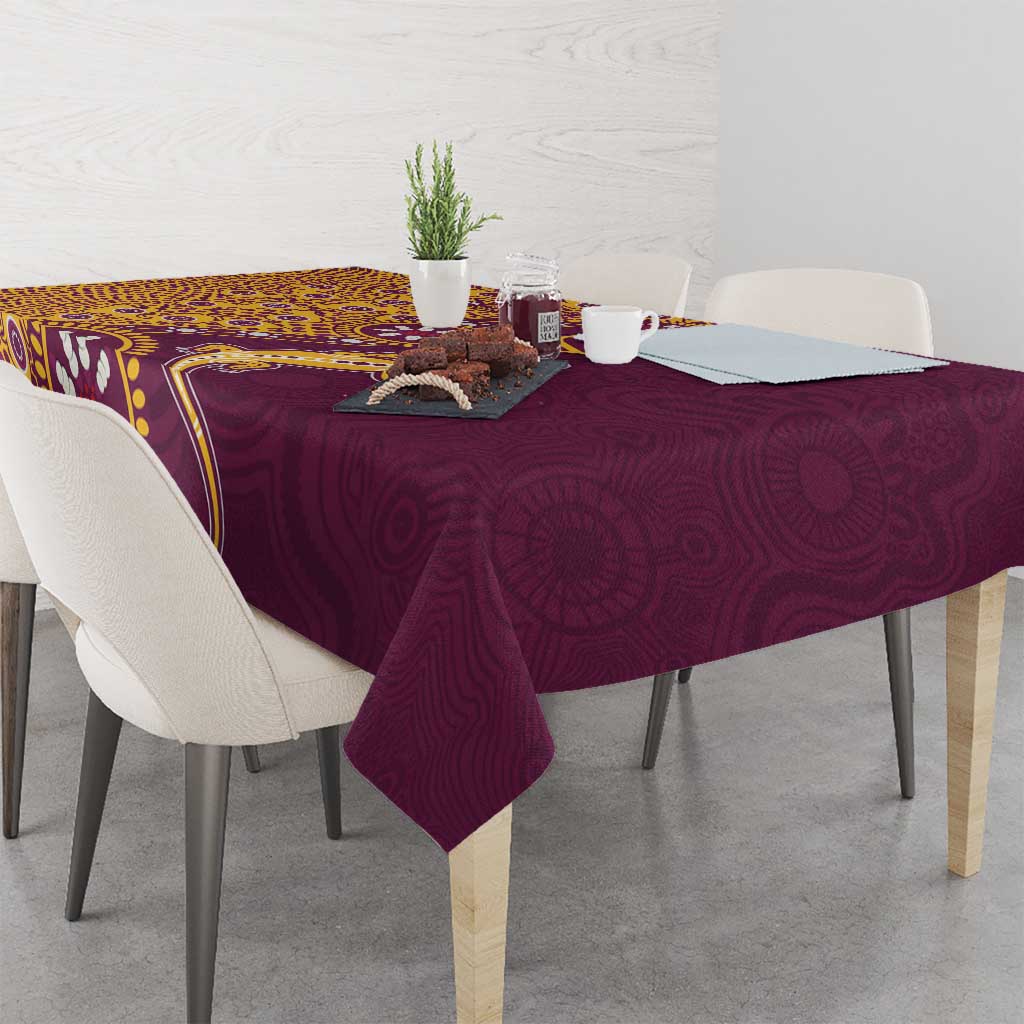 Brisbane Broncos NAIDOC Week 2026 Tablecloth Aboriginal Lizard Dot Painting - 50 Years of Deadly