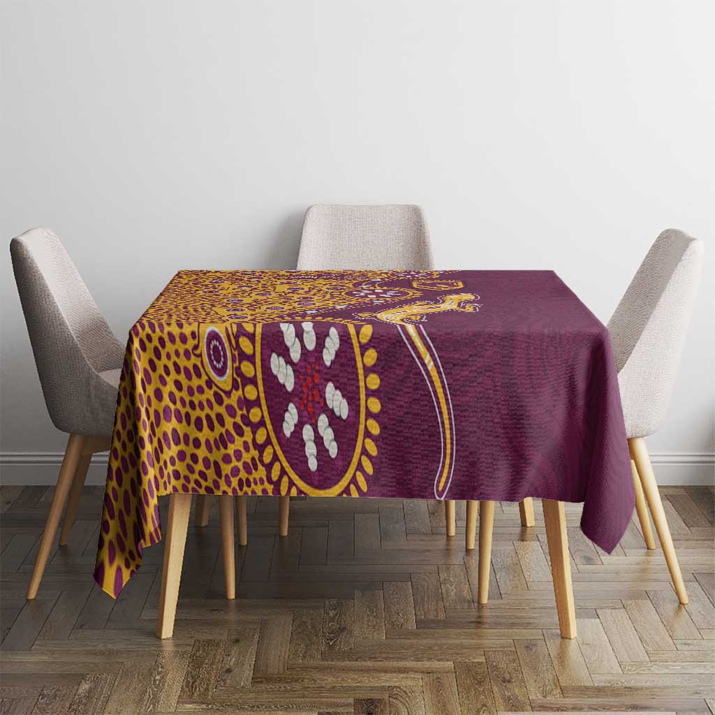Brisbane Broncos NAIDOC Week 2026 Tablecloth Aboriginal Lizard Dot Painting - 50 Years of Deadly