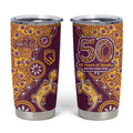 Brisbane Broncos NAIDOC Week 2026 Tumbler Cup Aboriginal Lizard Dot Painting - 50 Years of Deadly