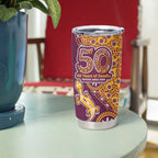 Brisbane Broncos NAIDOC Week 2026 Tumbler Cup Aboriginal Lizard Dot Painting - 50 Years of Deadly