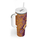 Brisbane Broncos NAIDOC Week 2026 Tumbler With Handle Aboriginal Lizard Dot Painting - 50 Years of Deadly
