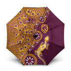 Brisbane Broncos NAIDOC Week 2026 Umbrella Aboriginal Lizard Dot Painting - 50 Years of Deadly