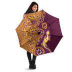 Brisbane Broncos NAIDOC Week 2026 Umbrella Aboriginal Lizard Dot Painting - 50 Years of Deadly