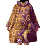 Brisbane Broncos NAIDOC Week 2026 Wearable Blanket Hoodie Aboriginal Lizard Dot Painting - 50 Years of Deadly