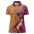 Brisbane Broncos NAIDOC Week 2026 Women Polo Shirt Aboriginal Lizard Dot Painting - 50 Years of Deadly