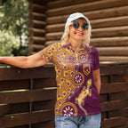 Brisbane Broncos NAIDOC Week 2026 Women Polo Shirt Aboriginal Lizard Dot Painting - 50 Years of Deadly