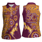 Brisbane Broncos NAIDOC Week 2026 Women Sleeveless Polo Shirt Aboriginal Lizard Dot Painting - 50 Years of Deadly