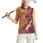 Brisbane Broncos NAIDOC Week 2026 Women Sleeveless Polo Shirt Aboriginal Lizard Dot Painting - 50 Years of Deadly
