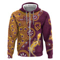 Brisbane Broncos NAIDOC Week 2026 Zip Hoodie Aboriginal Lizard Dot Painting - 50 Years of Deadly