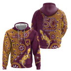 Brisbane Broncos NAIDOC Week 2026 Zip Hoodie Aboriginal Lizard Dot Painting - 50 Years of Deadly