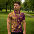 Brisbane Broncos NAIDOC Week 2026 Zipper Polo Shirt Aboriginal Lizard Dot Painting - 50 Years of Deadly