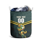 Personalised Kangaroos Rugby Laundry Basket Australia Rugby Mascot Green Gold Sport