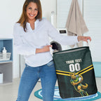 Personalised Kangaroos Rugby Laundry Basket Australia Rugby Mascot Green Gold Sport