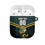 Personalised Kangaroos Rugby AirPods Case Australia Rugby Mascot Green Gold Sport
