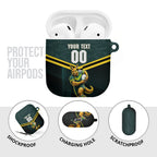 Personalised Kangaroos Rugby AirPods Case Australia Rugby Mascot Green Gold Sport