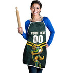 Personalised Kangaroos Rugby Apron Australia Rugby Mascot Green Gold Sport