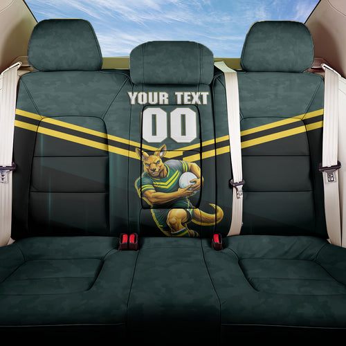 Personalised Kangaroos Rugby Back Car Seat Cover Australia Rugby Mascot Green Gold Sport