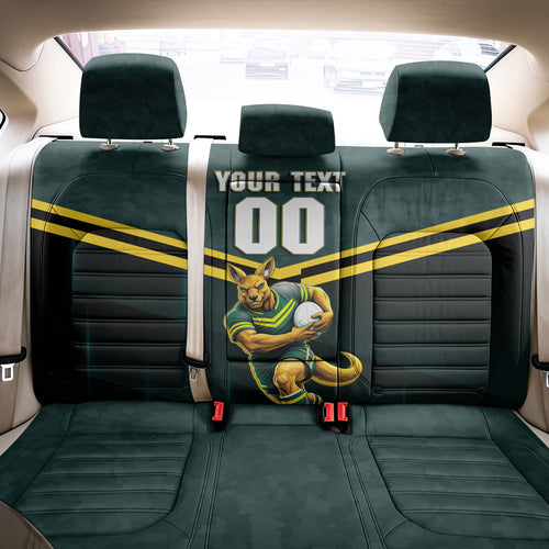 Personalised Kangaroos Rugby Back Car Seat Cover Australia Rugby Mascot Green Gold Sport