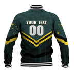 Personalised Kangaroos Rugby Baseball Jacket Australia Rugby Mascot Green Gold Sport