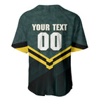 Personalised Kangaroos Rugby Baseball Jersey Australia Rugby Mascot Green Gold Sport