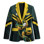Personalised Kangaroos Rugby Blazer Australia Rugby Mascot Green Gold Sport